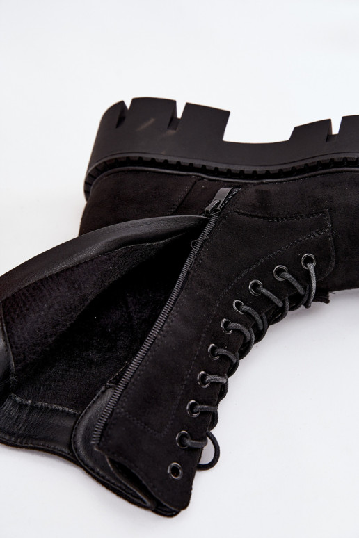 Pašiltinti aulinukai ir nokerai moteriški su ornamentais juodos spalvos Melisse