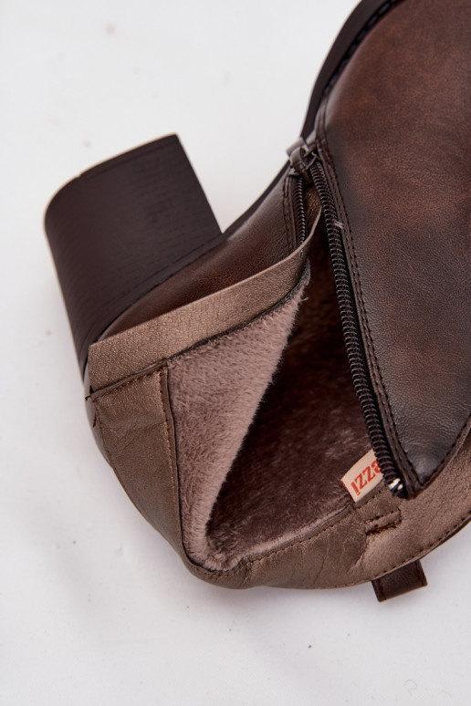 pašiltinti Moteriški aulinukai iš eko odos Czekoladowe Talienne