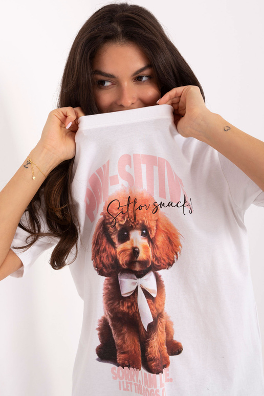 Balti-rožiniai marškinėliai