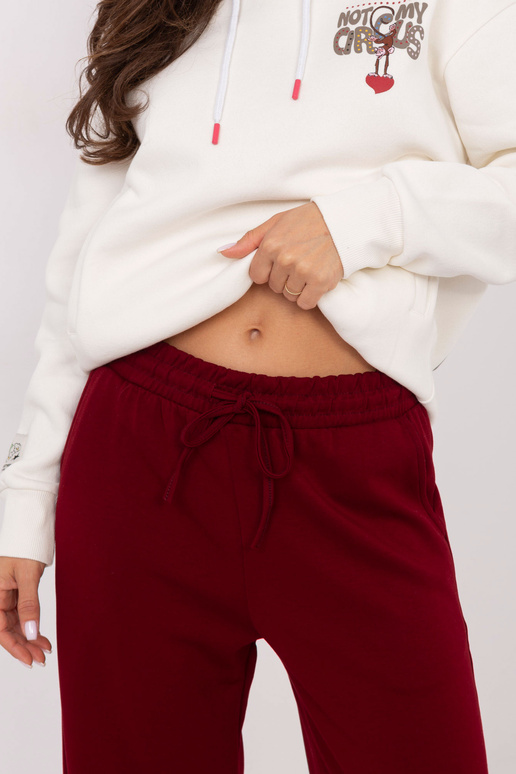 Bordo spalvos sportinės kelnės
