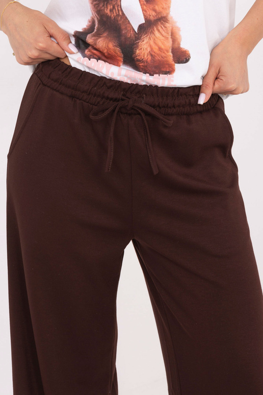 Tamsiai rudos sportinės kelnės