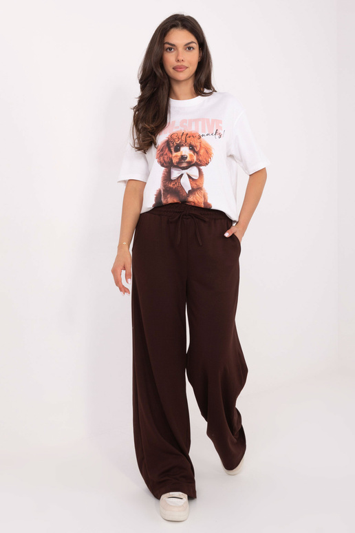 Tamsiai rudos sportinės kelnės