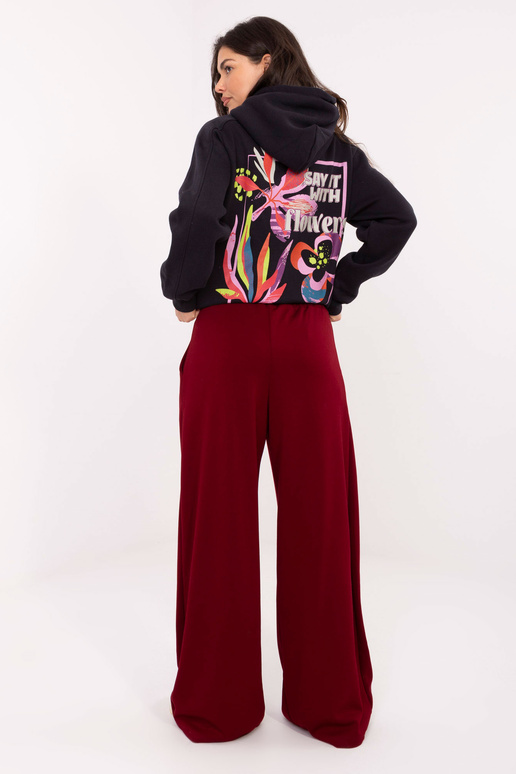 Bordo spalvos sportinės kelnės