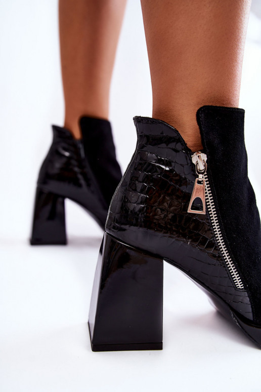 Zomšiniai batai su kulniukais  Juodos spalvos Alienore