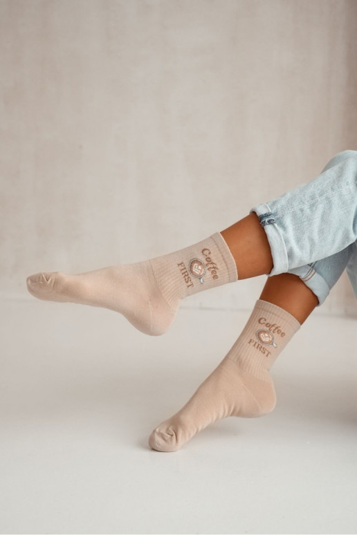 Kojinės  Coffee FIRST smėlio spalvos