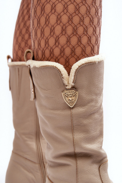    ilgaauliai batai  smėlio spalvos Bayla