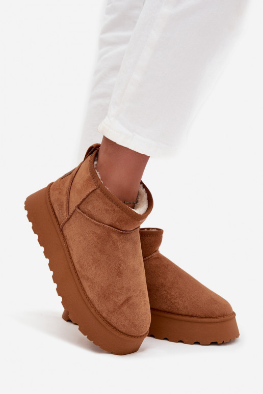 sniego batai  su platforma rudos spalvos Celyra