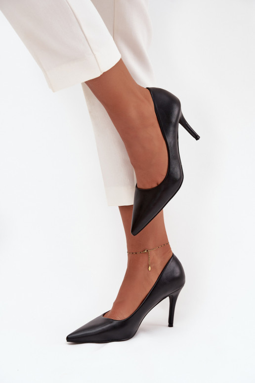 aukštakulniai bateliai  iš eko odos Juodos spalvos Sivana