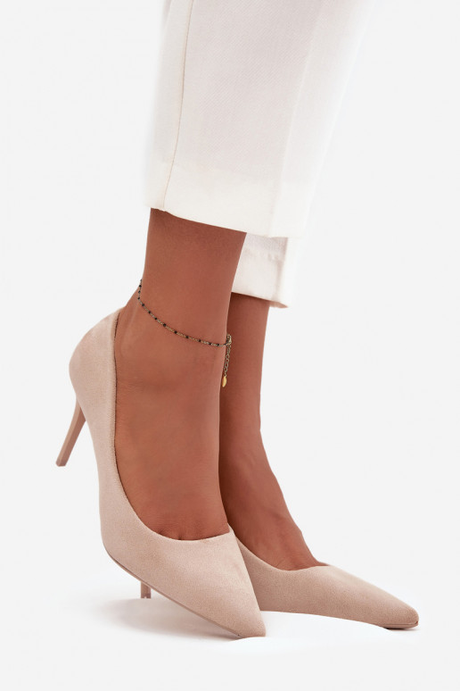 aukštakulniai bateliai  Z iš eko zomšosu smėlio spalvos Elvessa