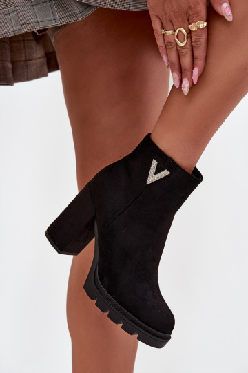 Moteriški aulinukai pašiltinti su kulniukais  Detalem Juodos spalvos Briella 2