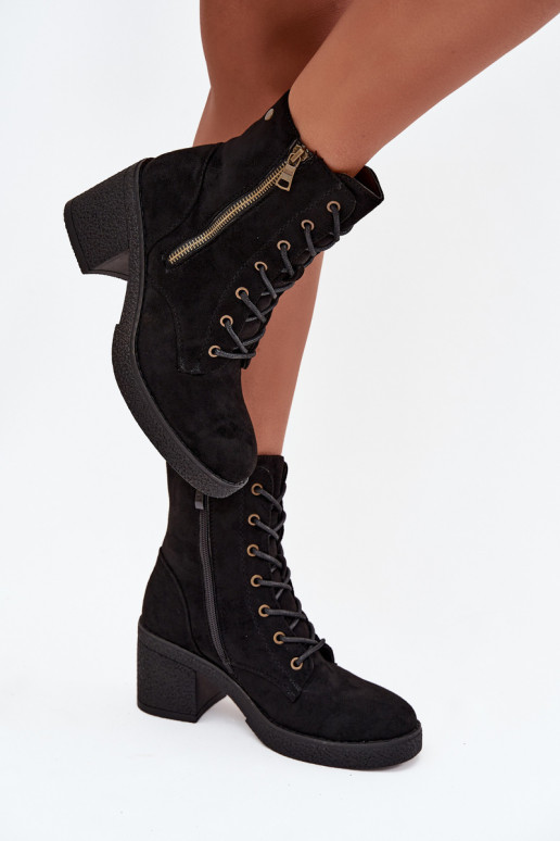 pašiltinti Moteriški aulinukai  ir užtrauktukaisami Juodos spalvos Paressa