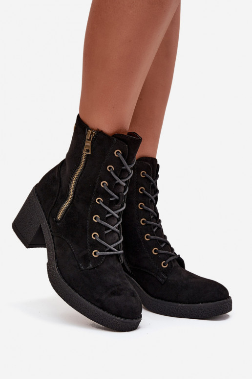 pašiltinti Moteriški aulinukai  ir užtrauktukaisami Juodos spalvos Paressa