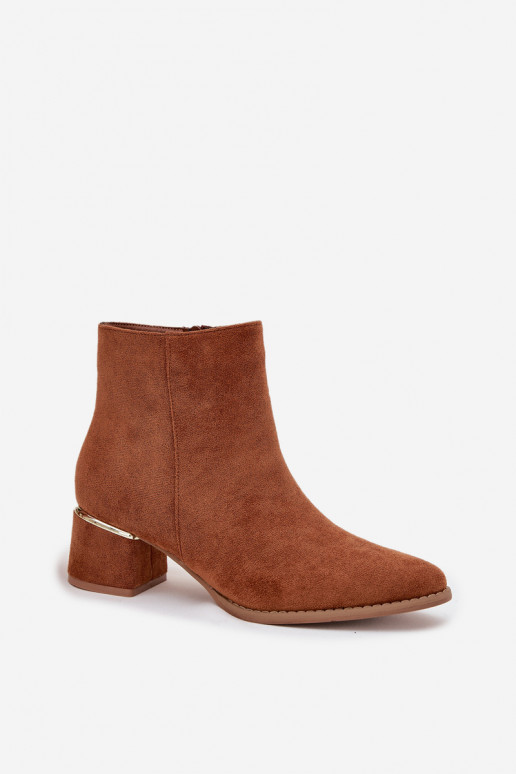 Moteriški aulinukai su kulniukais Ze aukso spalvosm  pašiltinti rudos spalvos Nolessa