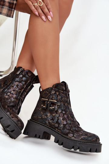 Aulinukai  su ornamentais pašiltinti Artiker 57C2084 Juodos ir-aukso spalvos