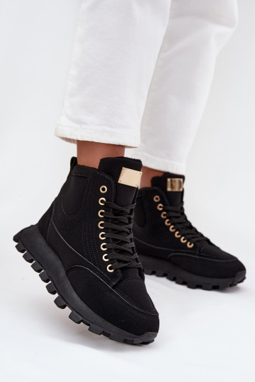 pašiltinti batai  su platforma Juodos spalvos Marivira 2
