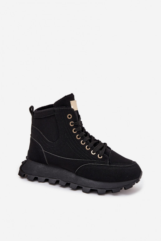 pašiltinti batai  su platforma Juodos spalvos Marivira