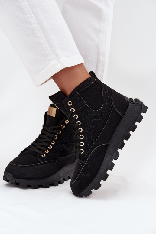 pašiltinti batai  su platforma Juodos spalvos Marivira