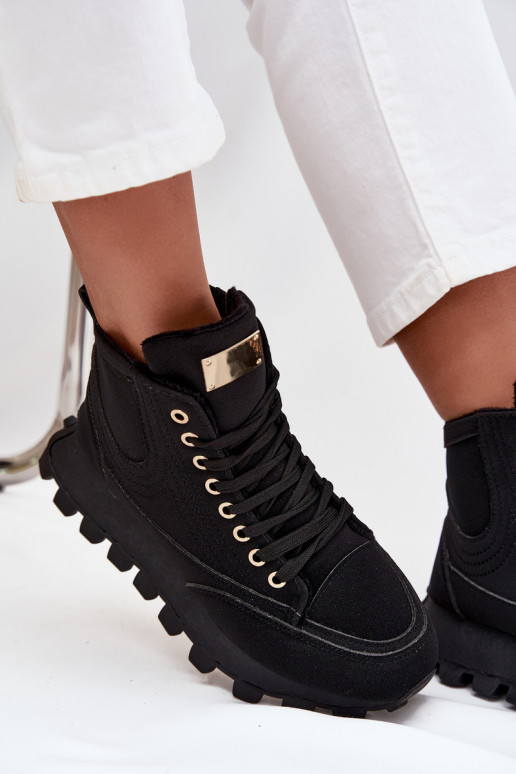 pašiltinti batai  su platforma Juodos spalvos Marivira