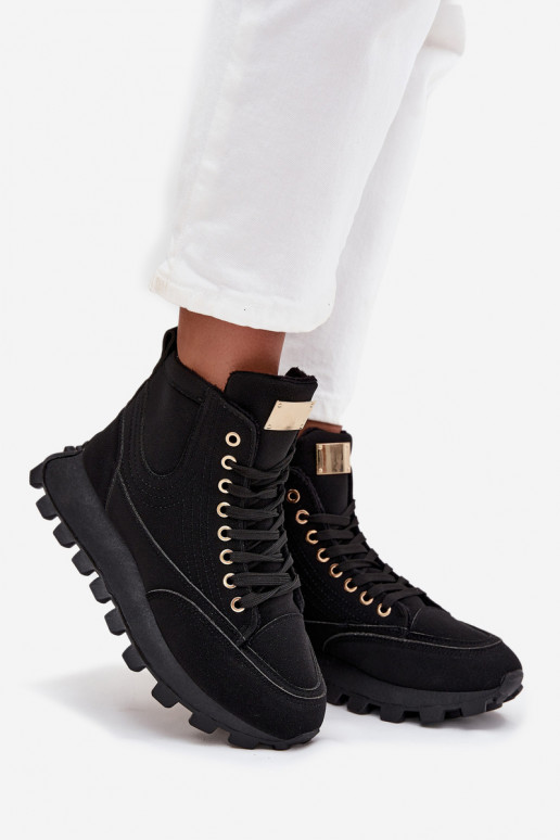 pašiltinti batai  su platforma Juodos spalvos Marivira