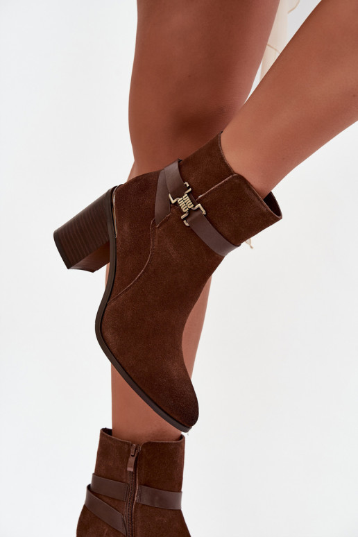 Moteriški aulinukai Z Naturalnego Zamszu su kulniukais pašiltinti Sergio Leone BT25384-S rudos spalvos