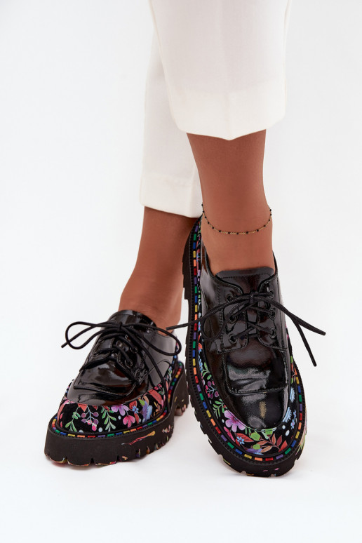 su lako efektu batai Z Naturalnej Skóry su raštais Artiker 57C0174 Juodos spalvos