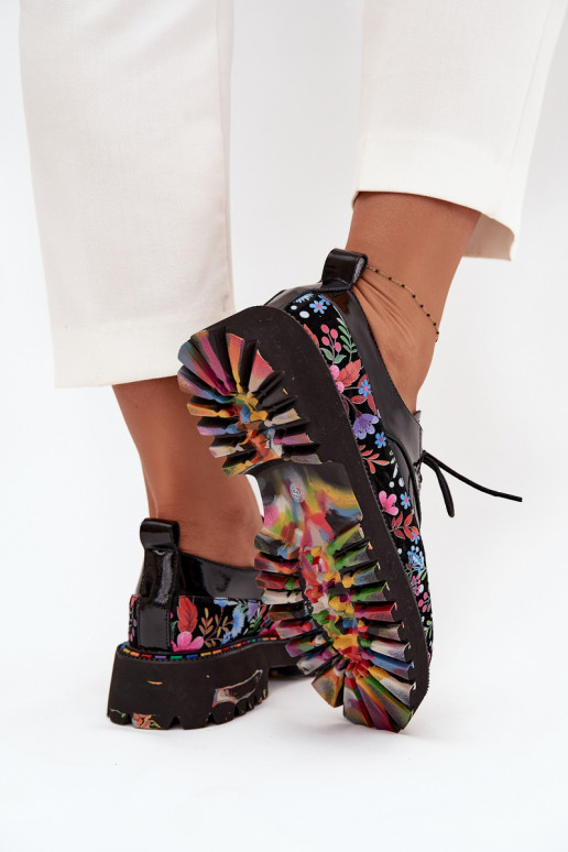 su lako efektu batai Z Naturalnej Skóry su raštais Artiker 57C0174 Juodos spalvos