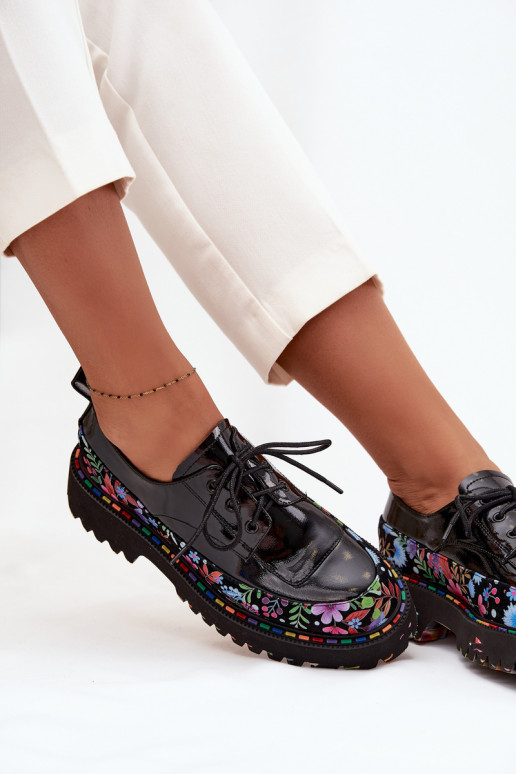 su lako efektu batai Z Naturalnej Skóry su raštais Artiker 57C0174 Juodos spalvos