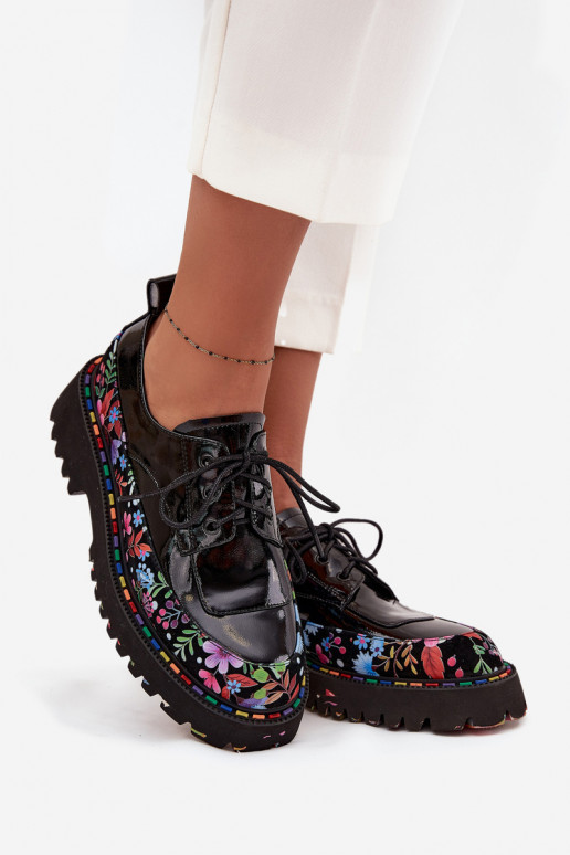 su lako efektu batai Z Naturalnej Skóry su raštais Artiker 57C0174 Juodos spalvos