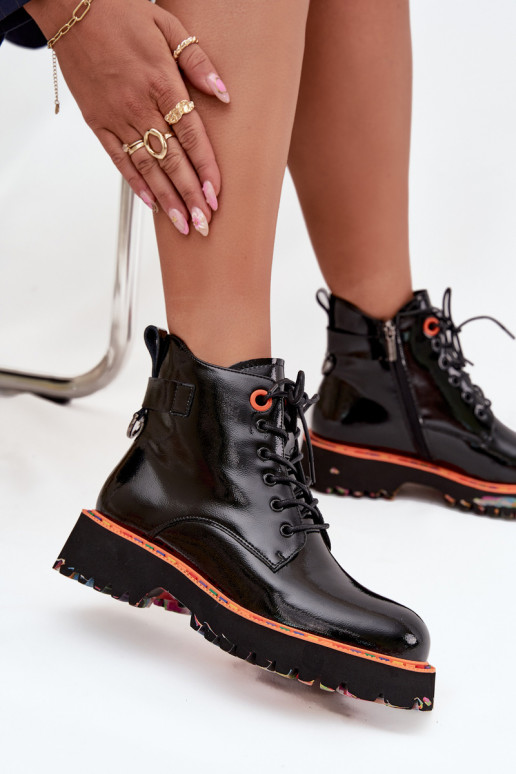 Moteriški aulinukai Z su lako efektuj Skóry Naturalnej pašiltinti Artiker 57C0061 Juodos spalvos