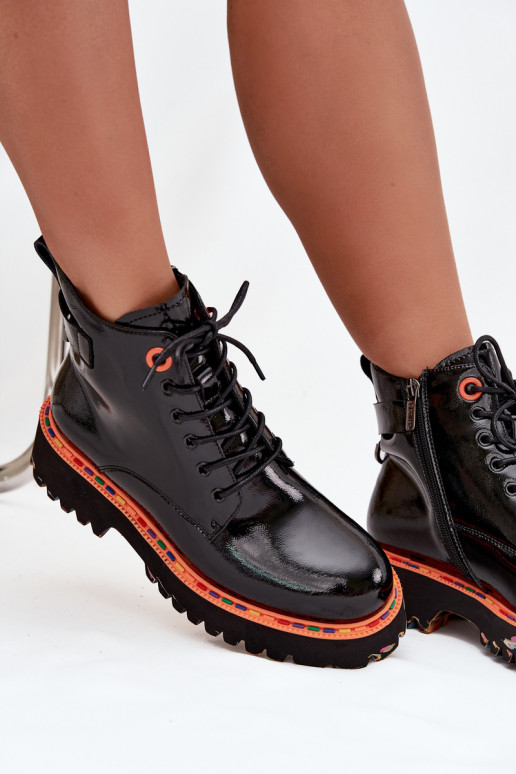 Moteriški aulinukai Z su lako efektuj Skóry Naturalnej pašiltinti Artiker 57C0061 Juodos spalvos