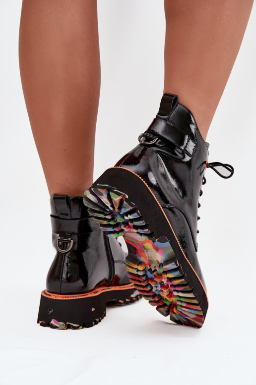 Moteriški aulinukai Z su lako efektuj Skóry Naturalnej pašiltinti Artiker 57C0061 Juodos spalvos