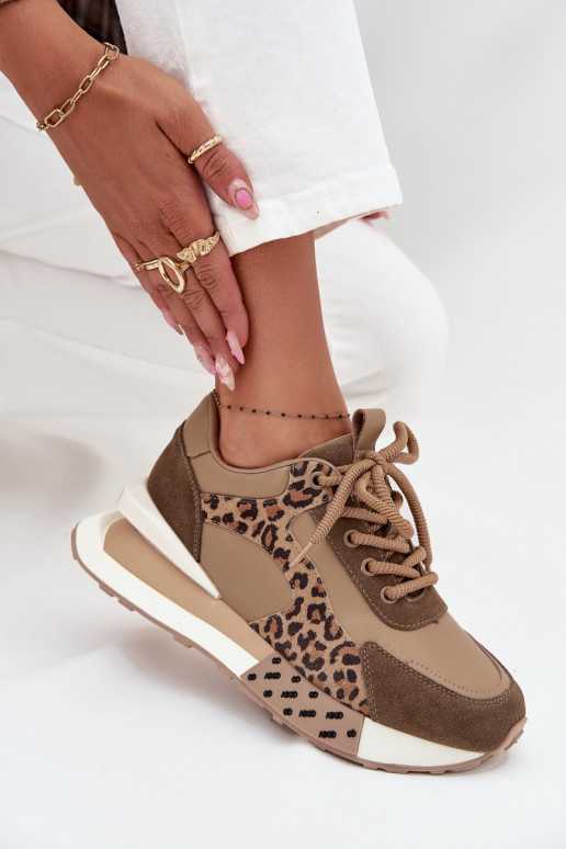    modelio batai  su platforma su leopardo kailio raštais Artiker 55C0089 rudos spalvos