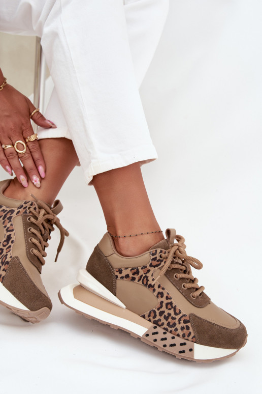    modelio batai  su platforma su leopardo kailio raštais Artiker 55C0089 rudos spalvos