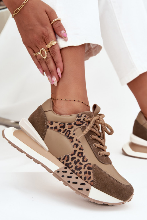    modelio batai  su platforma su leopardo kailio raštais Artiker 55C0089 rudos spalvos