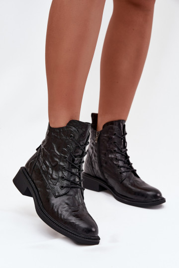 Moteriški aulinukai Z Naturalnej Skóry pašiltinti Artiker 57C1006 Juodos spalvos