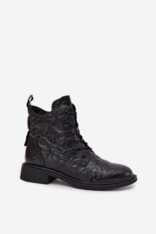 Moteriški aulinukai Z Naturalnej Skóry pašiltinti Artiker 57C1006 Juodos spalvos