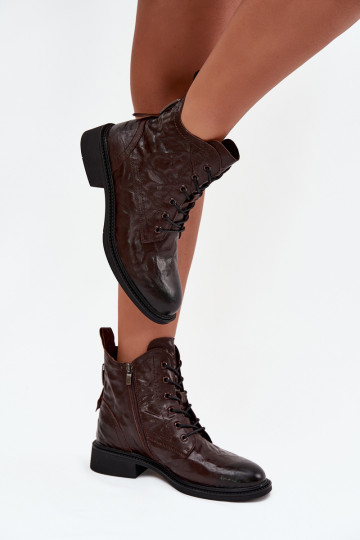 Moteriški aulinukai Z Naturalnej Skóry pašiltinti Artiker 57C1005 Czekoladowe