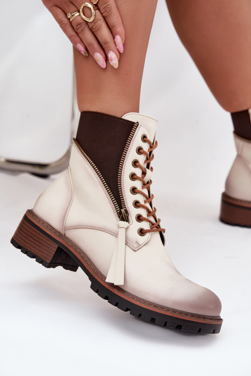 Moteriški aulinukai pašiltinti  Vinceza 58559 smėlio spalvos