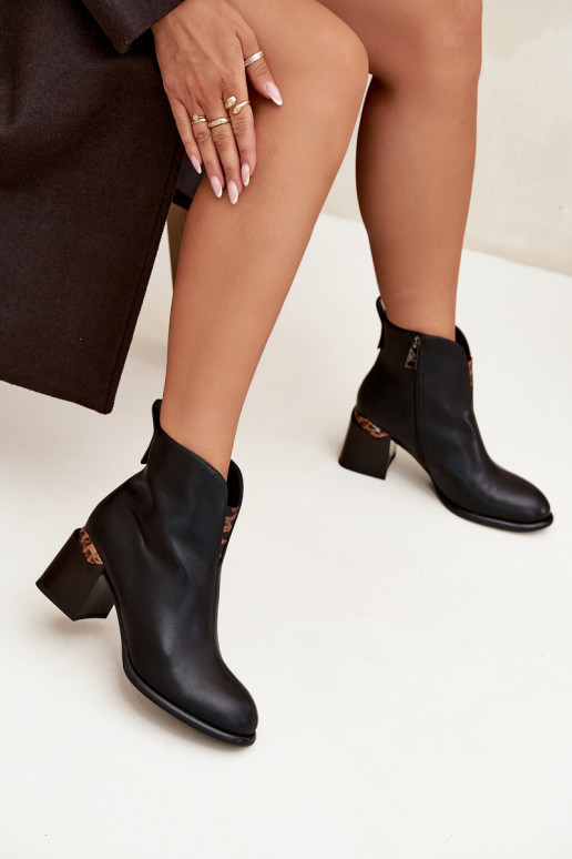 Odiniai moteriški aulinukai, Vinceza 66811, juodos spalvos