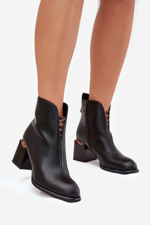 Odiniai moteriški aulinukai, Vinceza 66811, juodos spalvos