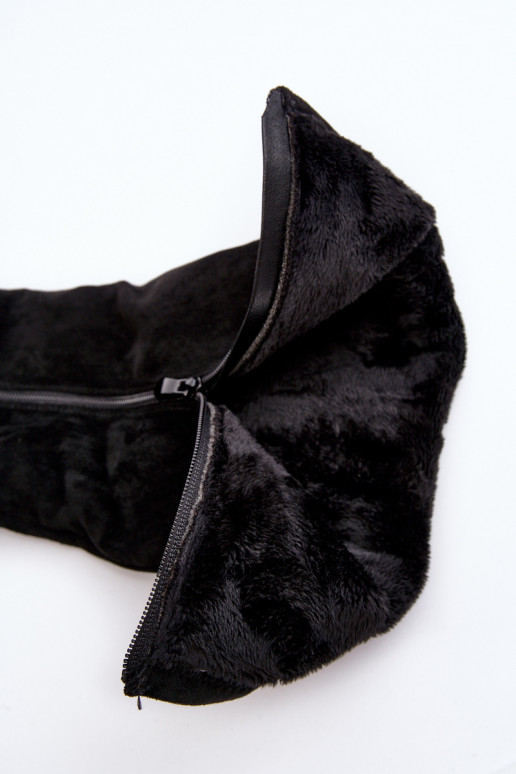 moteriški ilgaauliai batai iš zomšos su platforma S.Barski HY53-8 Juodos spalvos moteriški ilgaauliai batai iš zomšos su platforma S.Barski HY53-8 Juodos spalvos