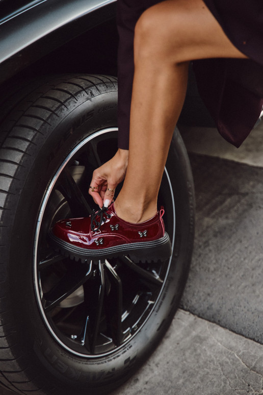 su lako efektu   batai  Z Przypinkami Artiker 57C0336 bordo spalvos