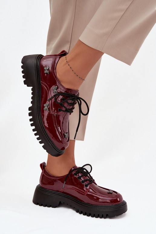 su lako efektu   batai  Z Przypinkami Artiker 57C0336 bordo spalvos