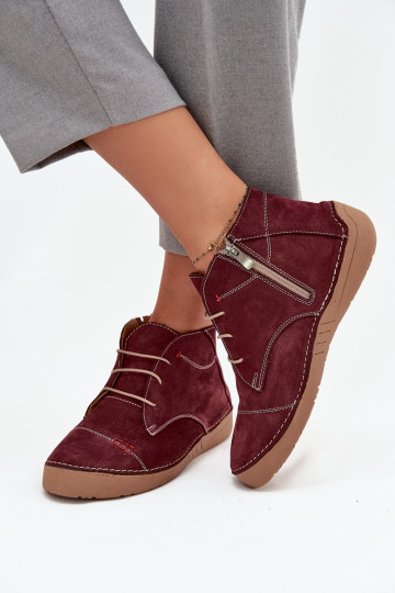 batai  Z Przeszyciami  Artiker 57C2116 bordo spalvos