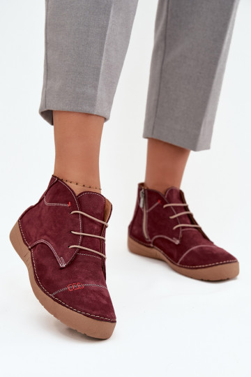 batai  Z Przeszyciami  Artiker 57C2116 bordo spalvos 2