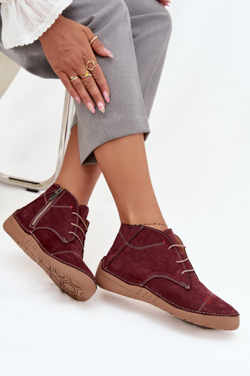   batai  Z Przeszyciami  Artiker 57C2116 bordo spalvos