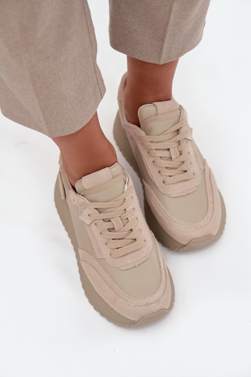    modelio batai  su platforma Artiker 55C0021 smėlio spalvos