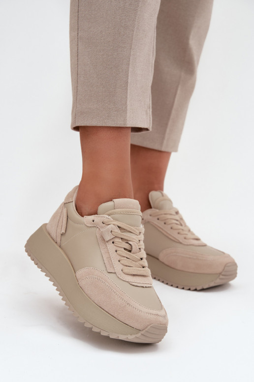    modelio batai  su platforma Artiker 55C0021 smėlio spalvos