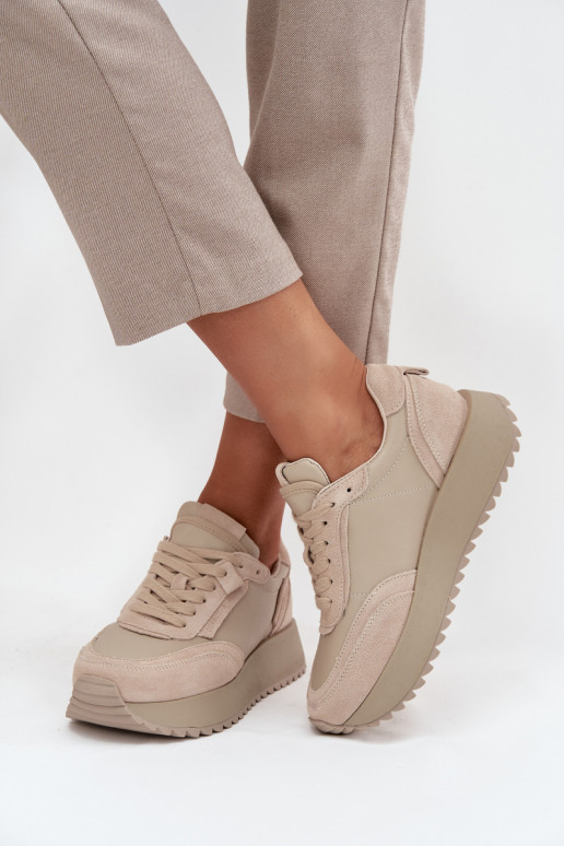    modelio batai  su platforma Artiker 55C0021 smėlio spalvos