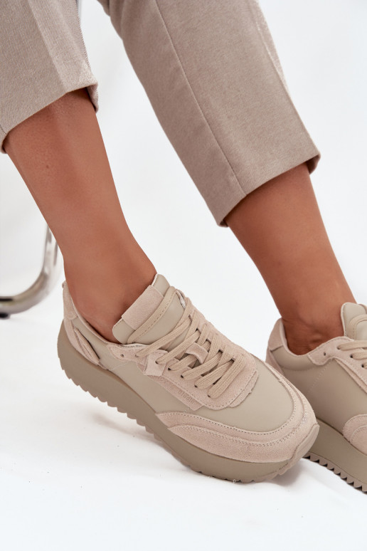    modelio batai  su platforma Artiker 55C0021 smėlio spalvos